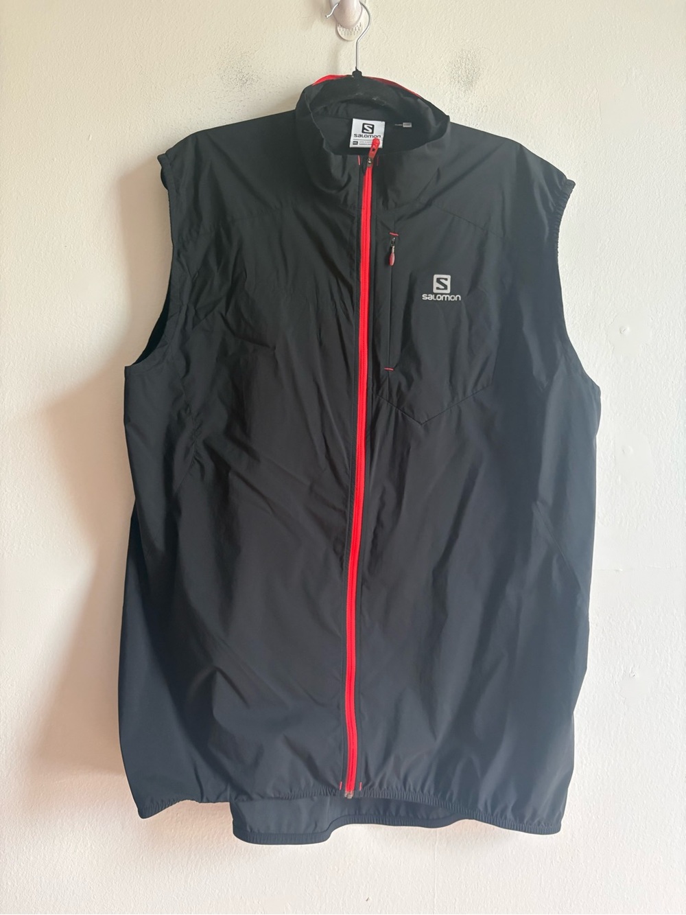 Salomon Sz XXL Fast Wind Clima Wind Cycling Black Sleeveless Full Zip Vest - Picture 2 of 9